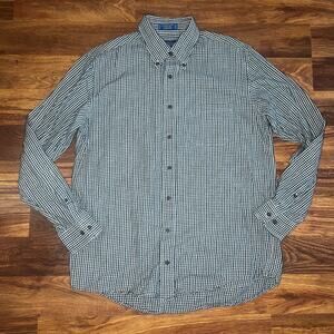 Pendleton Canterbury Cloth Pima Cotton Wool Blend Button Down Shirt Mens Large